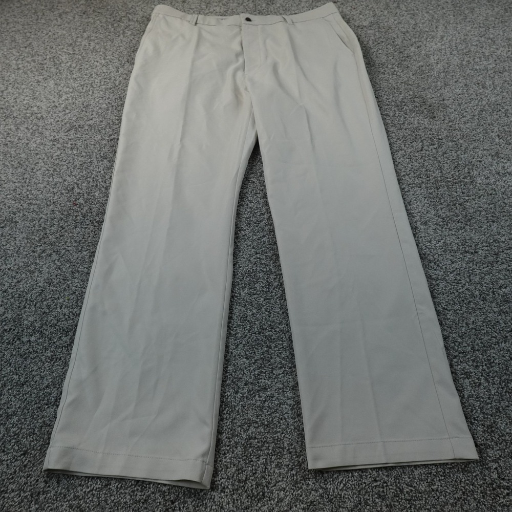 Callaway Pants Mens 38X32 Beige Golf Chino Trouser Flat Front Performance Tech